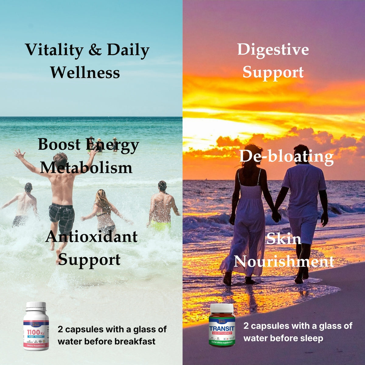 Day & Night Morning Burn Fat & Night Detox 1 month Program