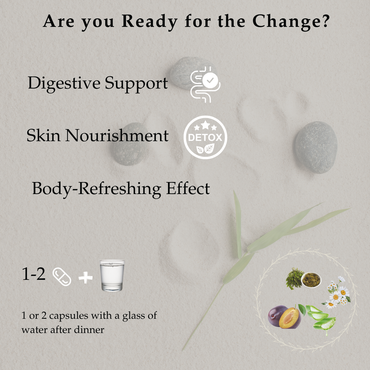 Zen&Tonic Transit Detox: 20-Day Digestive & Skin Nourishment All-Natural | 40 Capsules | Made in France