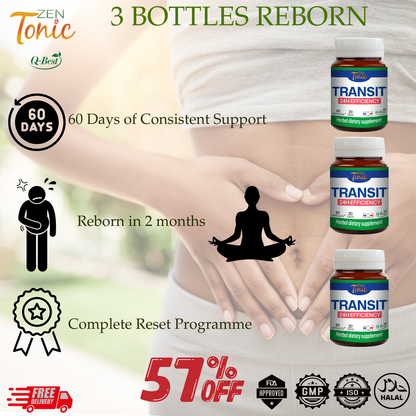 Zen&Tonic Transit Detox: 20-Day Digestive & Skin Nourishment All-Natural | 40 Capsules | Made in France