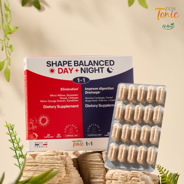 Zen&Tonic Shape Balanced Day + Night | 24/7 Dual-Action Appetite Control & Detox | Plant-Based Wellness