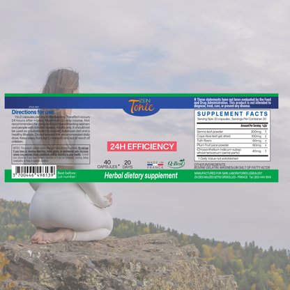 Zen&Tonic Transit Detox: 20-Day Digestive & Skin Nourishment All-Natural | 40 Capsules | Made in France