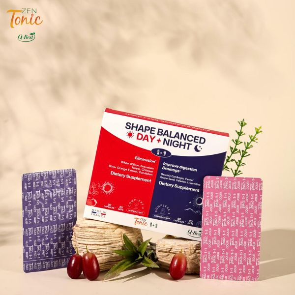 Zen&Tonic Shape Balanced Day + Night | 24/7 Dual-Action Appetite Control & Detox | Plant-Based Wellness